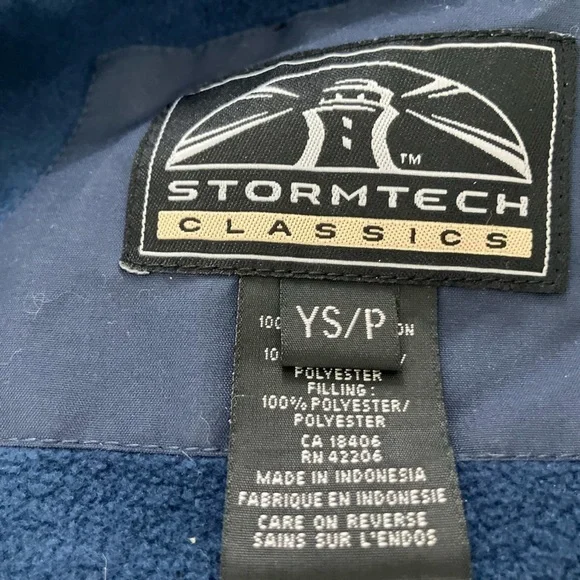 StormTech Classics Youth Small Blue Cropped Fleece Lined Jacket - Picture 5 of 6